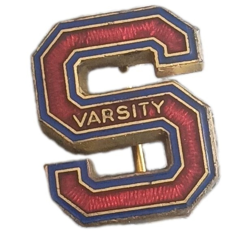 Vintage 1950-1960 Letter S Varsity Letterman Jacket Lapel Pin Tie Tac USA Made
